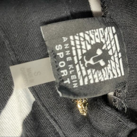 ANN KLEIN black white stripe long sleeve top S - Picture 7 of 10